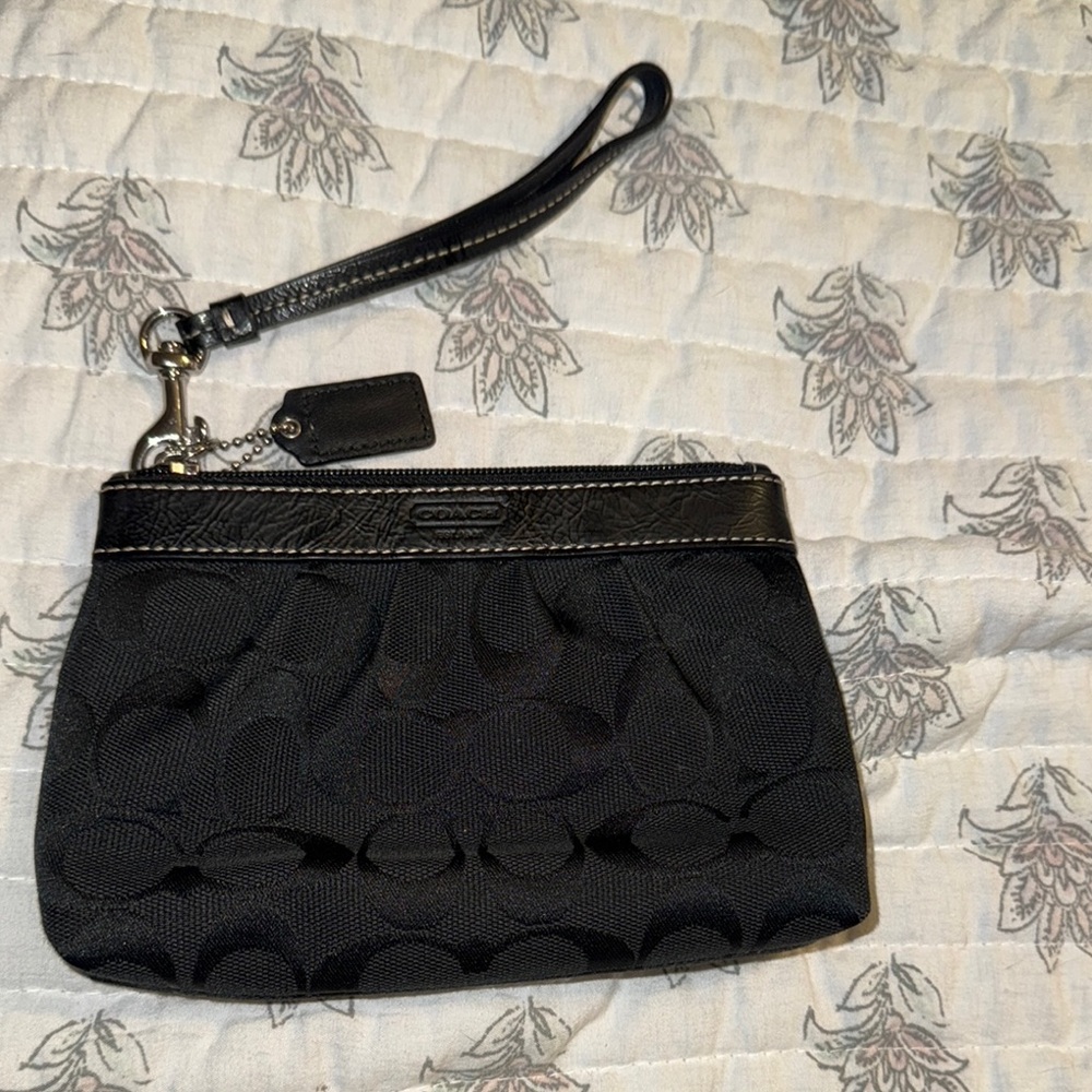Coach Black Signature Wristlet
